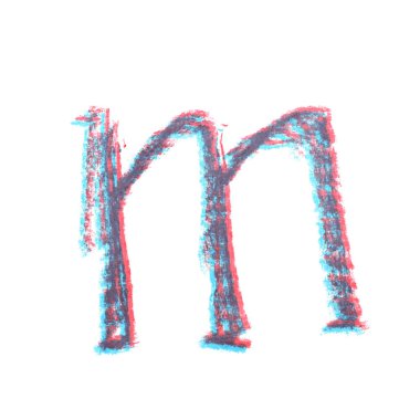 Tek elle çizilmiş mektup izole