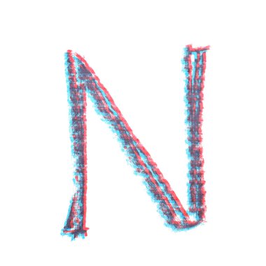 Tek elle çizilmiş mektup izole