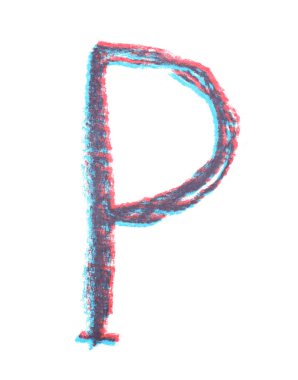 Tek elle çizilmiş mektup izole