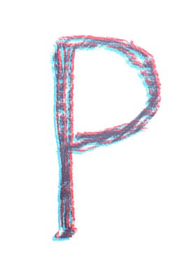 Tek elle çizilmiş mektup izole