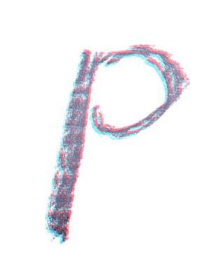 Tek elle çizilmiş mektup izole