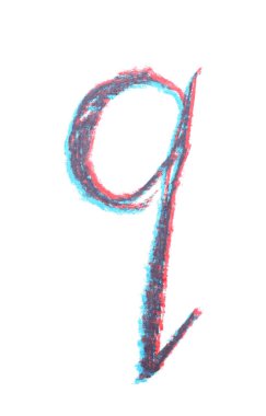 Tek elle çizilmiş mektup izole