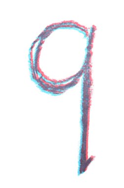 Tek elle çizilmiş mektup izole