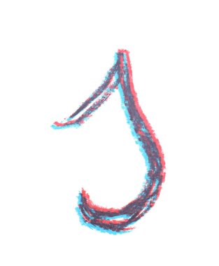 Tek elle çizilmiş mektup izole