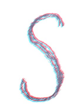 Tek elle çizilmiş mektup izole