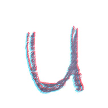 Tek elle çizilmiş mektup izole