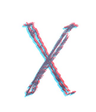 Tek elle çizilmiş mektup izole