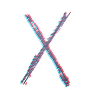 Tek elle çizilmiş mektup izole