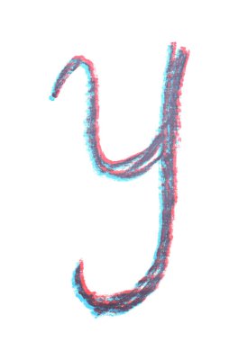 Tek elle çizilmiş mektup izole