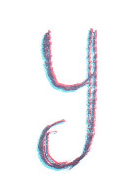 Tek elle çizilmiş mektup izole