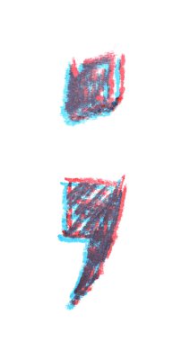 İzole elle çizilmiş noktalı virgül simgesi