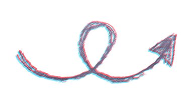 Elle çizilmiş ok sembolü izole