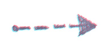 Elle çizilmiş ok sembolü izole