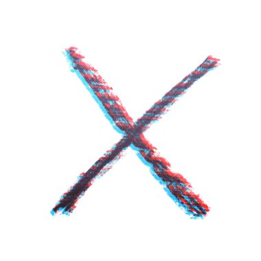 Elle çizilmiş X işareti izole