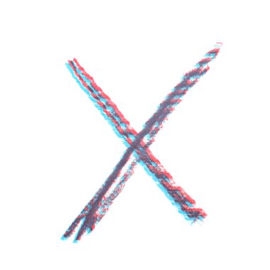 Elle çizilmiş X işareti izole