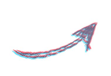 Elle çizilmiş ok sembolü izole