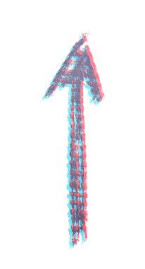 Elle çizilmiş ok sembolü izole