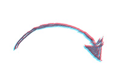 Elle çizilmiş ok sembolü izole