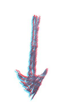 Elle çizilmiş ok sembolü izole