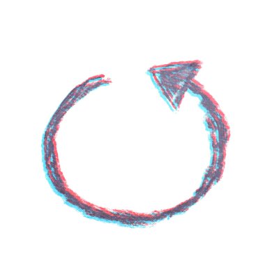 Elle çizilmiş ok sembolü izole