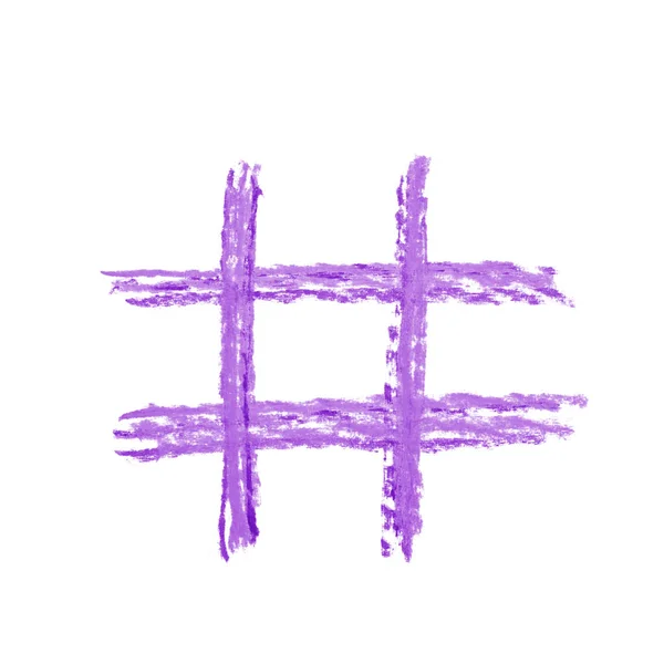 Símbolo de hashtag desenhado à mão isolado — Fotografia de Stock