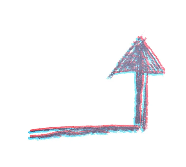 Symbol šipky ručně kreslenou, samostatný — Stock fotografie