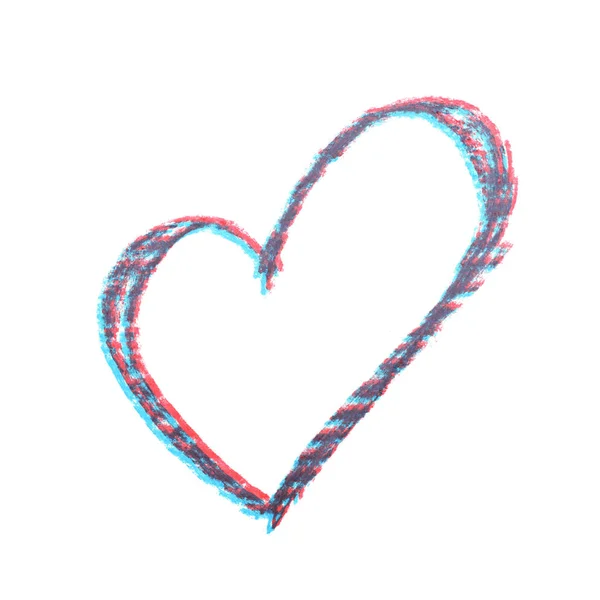 Ręcznie rysowane serca kształt na białym tle — Zdjęcie stockowe