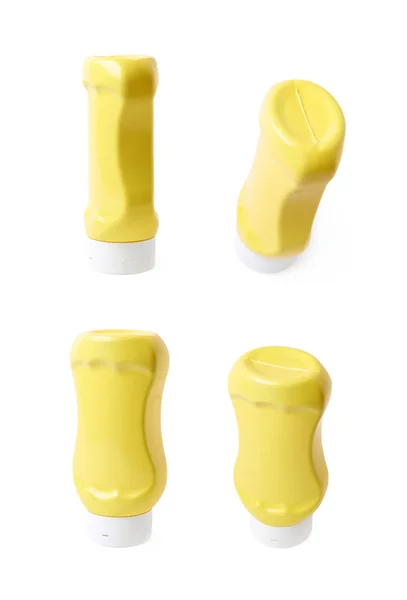 Yellow bottle of mustard isolated — Stock Photo, Image