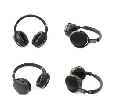 İzole siyah taşınabilir kulaklık