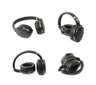 İzole siyah taşınabilir kulaklık