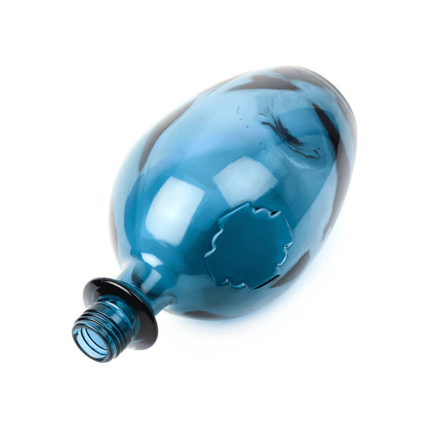 Colored glass bottle isolated