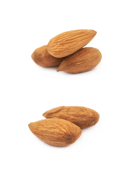 Pile of almond nuts isolated — Stock Photo, Image