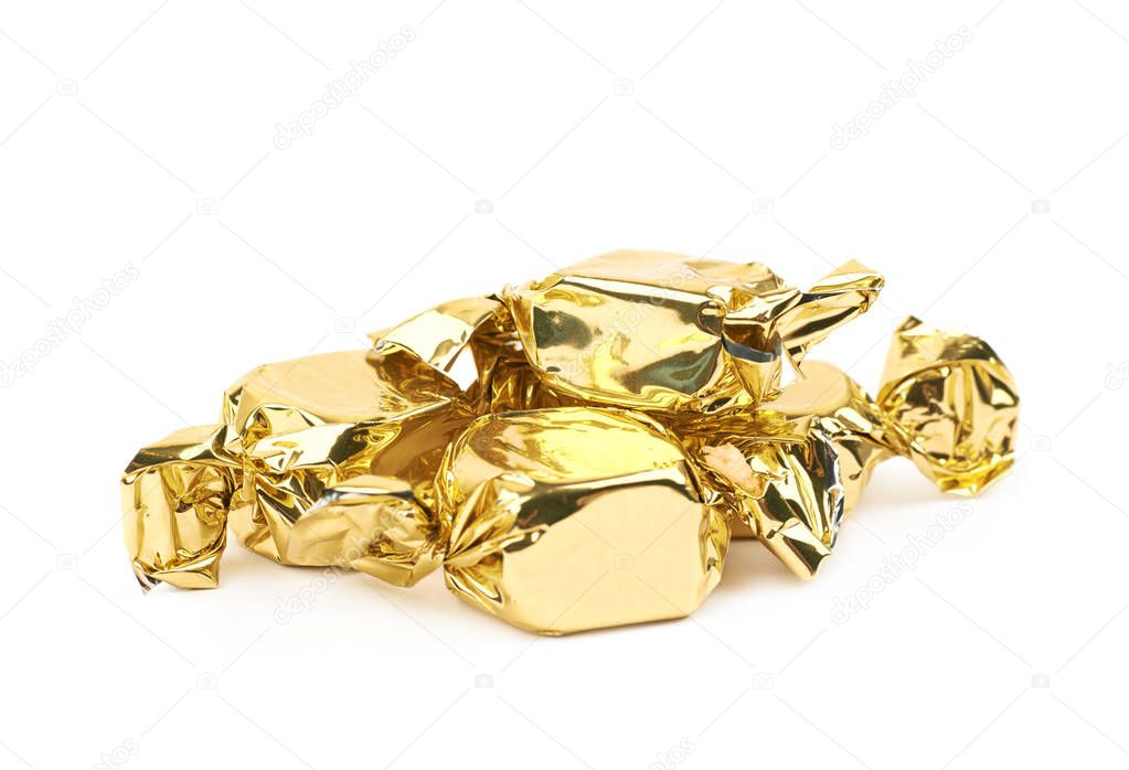 Wrapped candies isolated