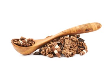 Çikolata müsli izole yığını
