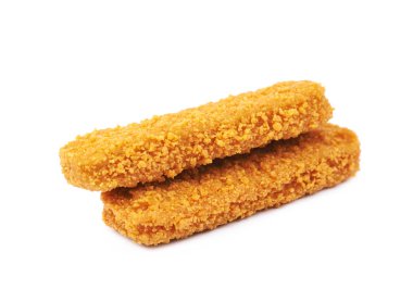 İzole kırıntıları Balık sopa