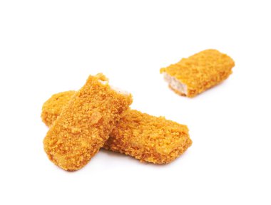 İzole kırıntıları Balık sopa