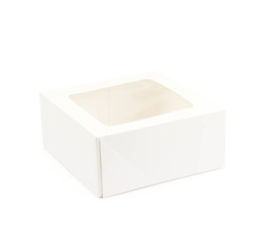 İzole beyaz karton kutu