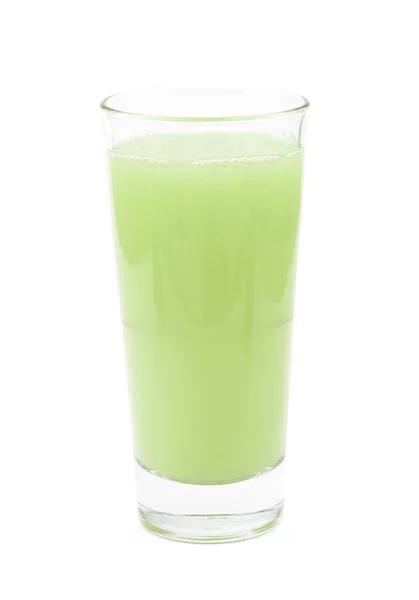 Tall glass of green juice isolated — Stock Photo, Image