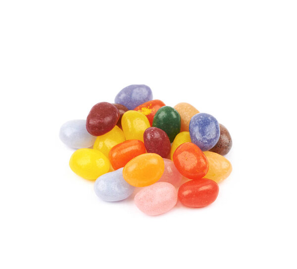 Pile of jelly beans isolated