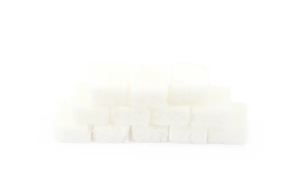 Pilha de cubos de açúcar isolada — Fotografia de Stock