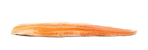 Raw Salmon Fish Fillet Fragment Isolated White Background — Stock Photo, Image