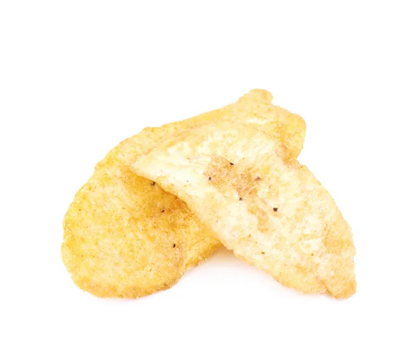 Montón de chips de plátano especiados aislados —  Fotos de Stock