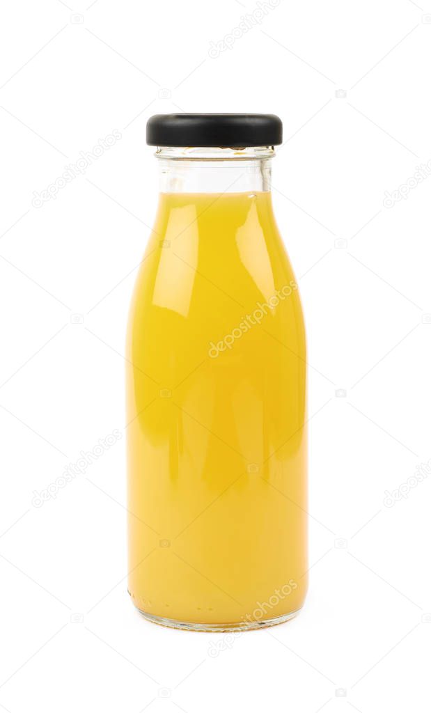 Bottle of orange juice isolated