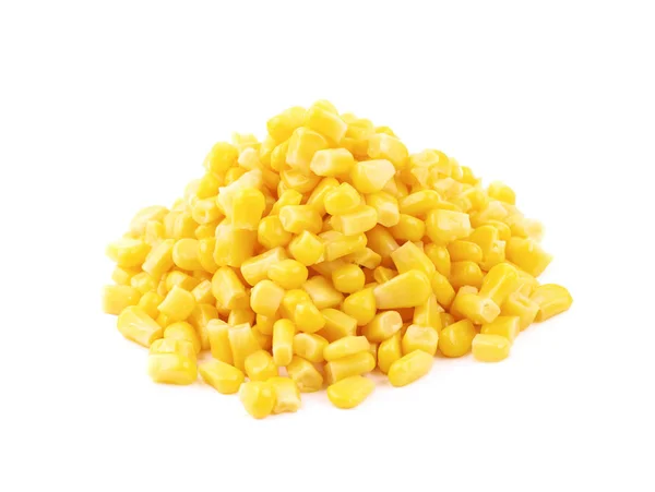 Halom konzerv kukorica, elszigetelt — Stock Fotó