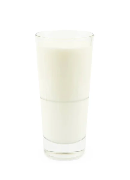 Vetro Alto Latte Isolato Sullo Sfondo Bianco — Foto Stock