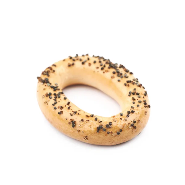 Poppy Seeds Bagel Composition Isolated White Background — Stock Photo, Image