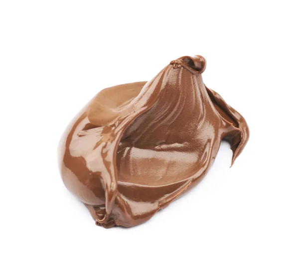 Çikolata kremalı tereyağı izole yaymak — Stok fotoğraf