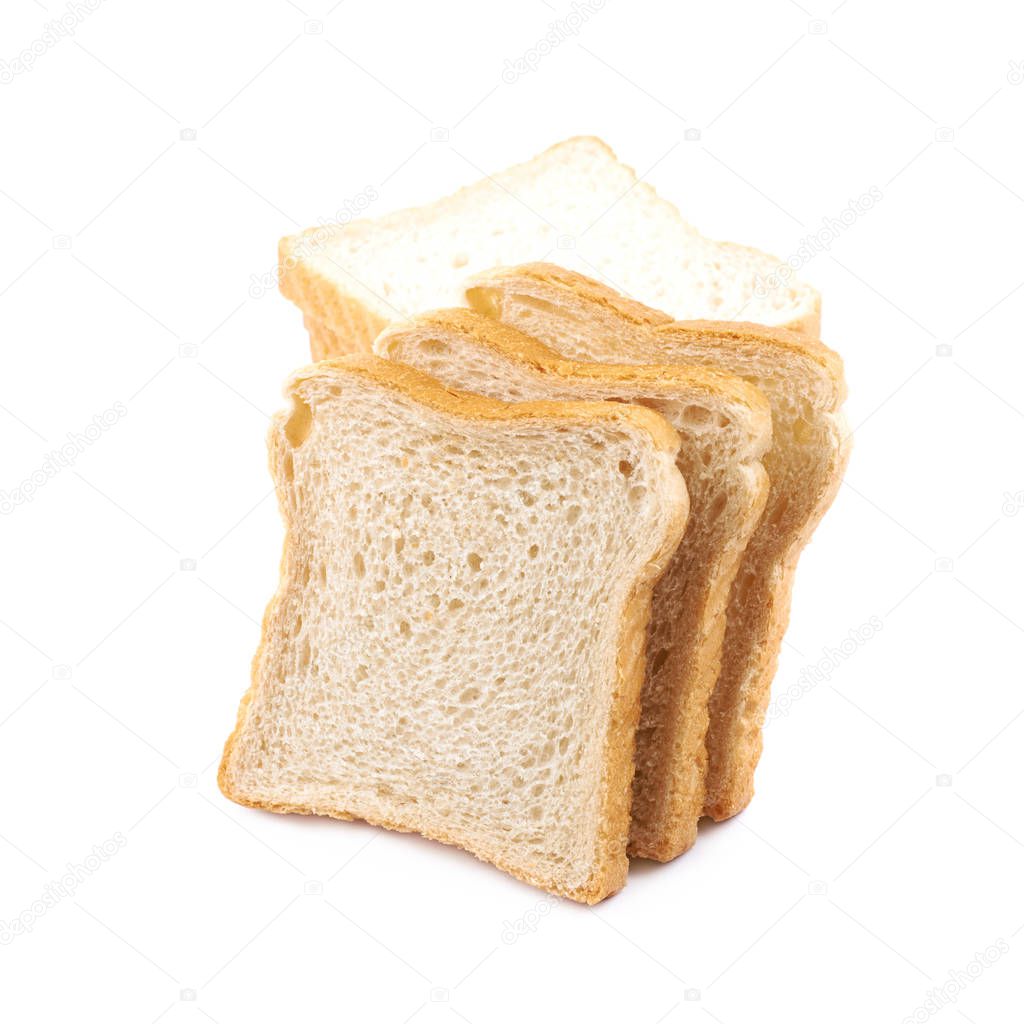 Sliced white bread isolated