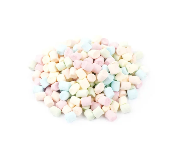 Stapel mini marshmallows geïsoleerd — Stockfoto