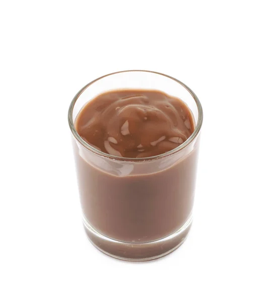 Glass shot of chocolate pudding — Stock Photo, Image